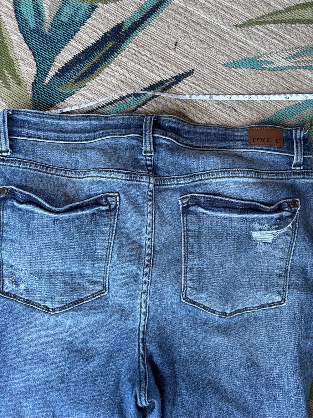 Distressed Blue Judy Blue Women's Flare Jeans - Picture 5 of 11